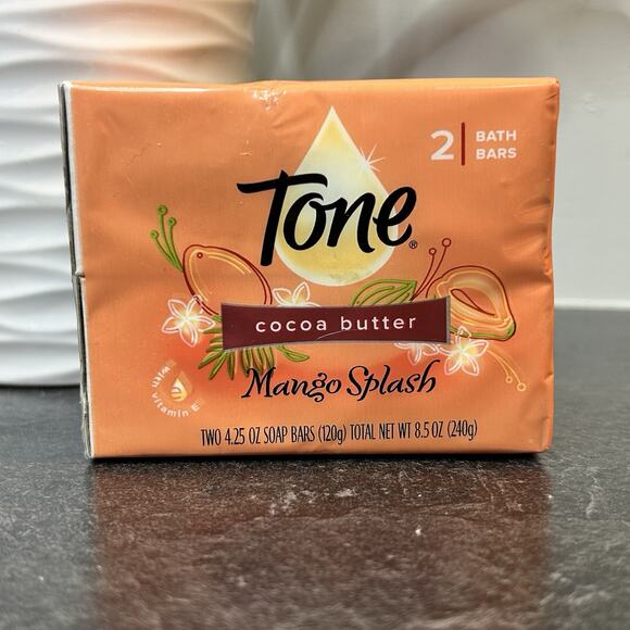 2-‎ Tone MANGO SPLASH Cocoa Butter & Papaya 4.25 oz Each Bar Soap - Picture 1 of 5